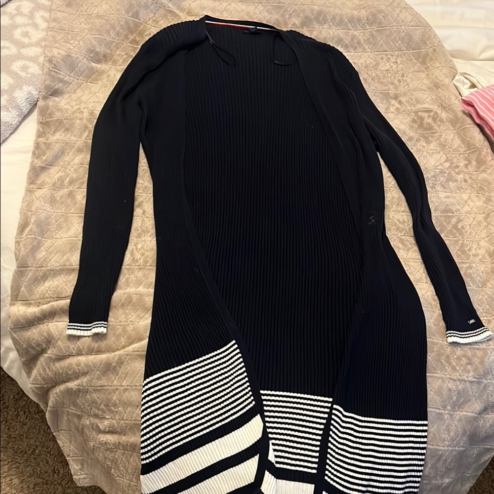 Tommy Hilfiger Black and White Knit Cardigan